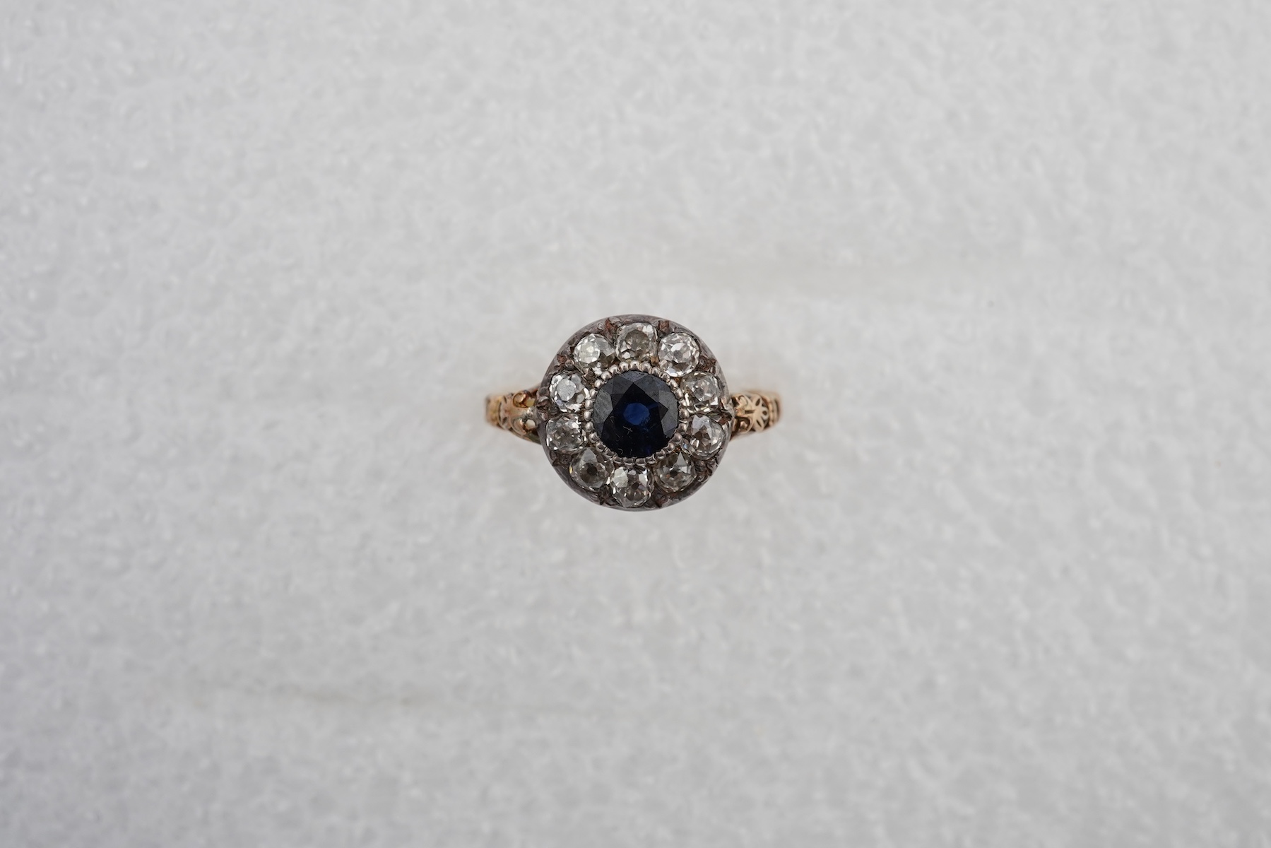 A sapphire and diamond ring, early 19th century